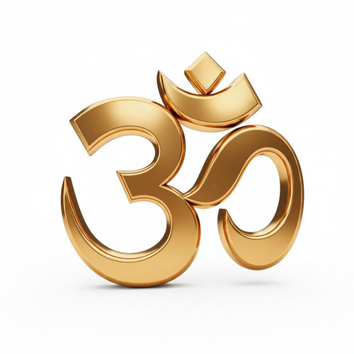 Gold Om symbol on a transparent background